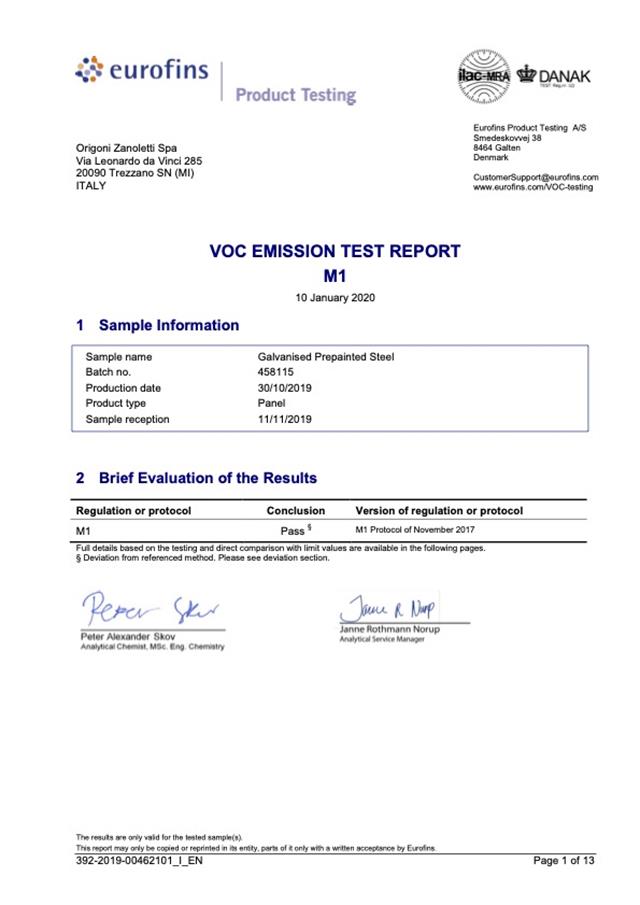 Certificato VOC M1